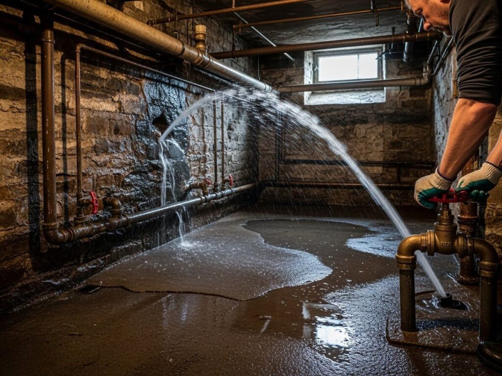 Burst Pipe in Older Sheffield Property
