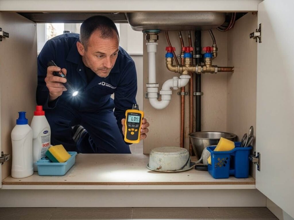 Professional Plumbing Inspection in Progress